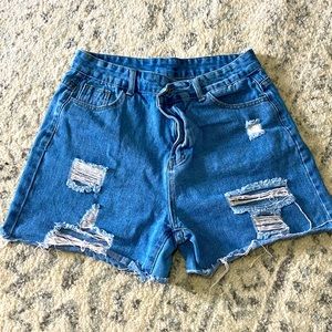 SHEIN Womens Blue Denim Shorts, Large